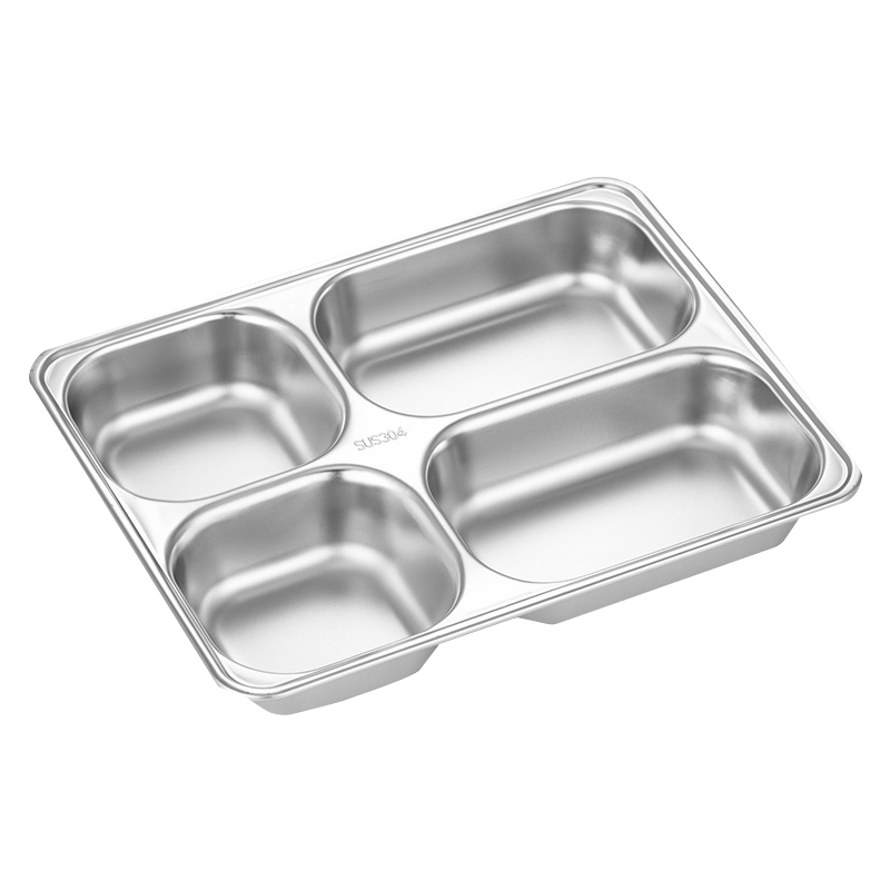 攸 不锈钢深大四格餐盘 28*22*4cm 个