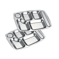 梵澜狸不锈钢六格餐盘 I35 个