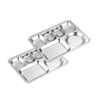 梵澜狸不锈钢大圆六格餐盘 I33 个