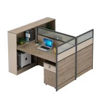 鑫龙都屏风工位双人位含柜套