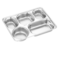 梵澜狸不锈钢餐盘加深分格饭盒快餐盘P30 个