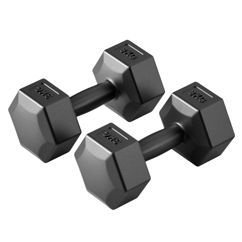 探仕狼 环保包胶六角哑铃家用一对哑铃组合套装练臂肌健身器材 总重6公斤(3KG2) 六角加强款