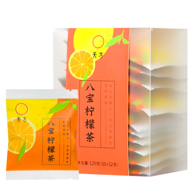 [内含10小袋]天方茶叶120g八宝茶柠檬茶 内含冰糖 红枣 山楂 菊花 陈皮 绿茶 金银花 柠檬片等组合花草茶