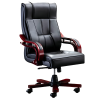 豫龙都 老板椅 黑色把
