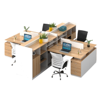 铭思达屏风工位四人含柜椅套