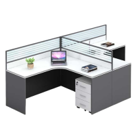 铭思达屏风工位T型双人位-含柜套