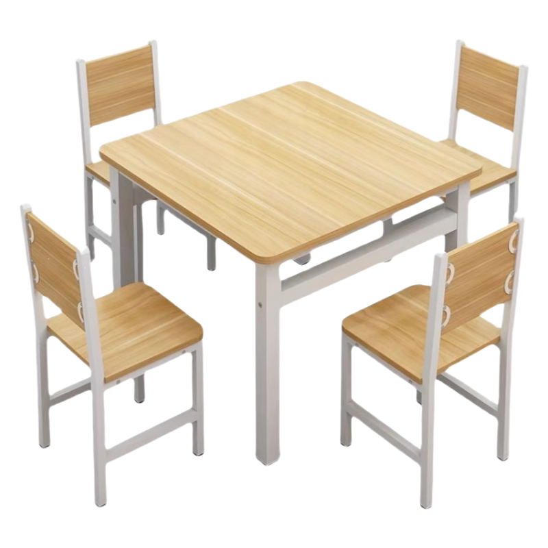 伟樽木质餐桌120*120*74cm+椅子*4套