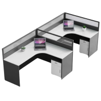 铭思达屏风工位F型双人位含柜套