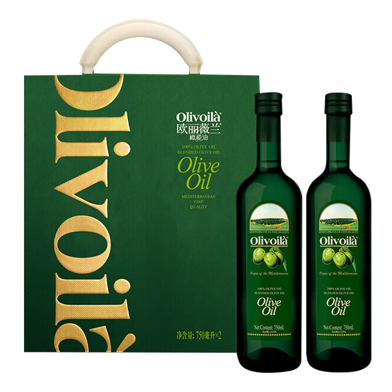 欧丽薇兰橄榄油口味清爽吃法多样特技初榨纯正橄榄油750ml*2