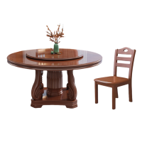 伟樽实木餐桌160*160*74cm+椅子*10套