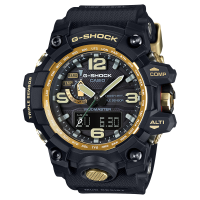 CASIO旗舰店 卡西欧大泥王黑金手表男G-SHOCK限量太阳能运动手表电波六重感应石英表 男 GWG-1000GB