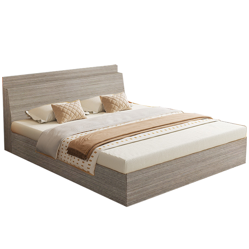 筑亮 高箱床 150*200*88cm浅橡木色+10cm床垫 套