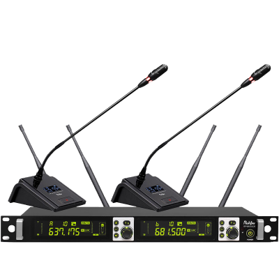 润普专业会议话筒 真分集 无线一拖二鹅颈式麦克风RP-WXGS512E