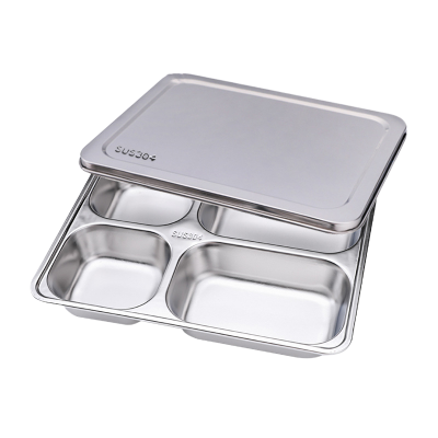 梵澜狸不锈钢餐盘带盖快餐盘P36 个