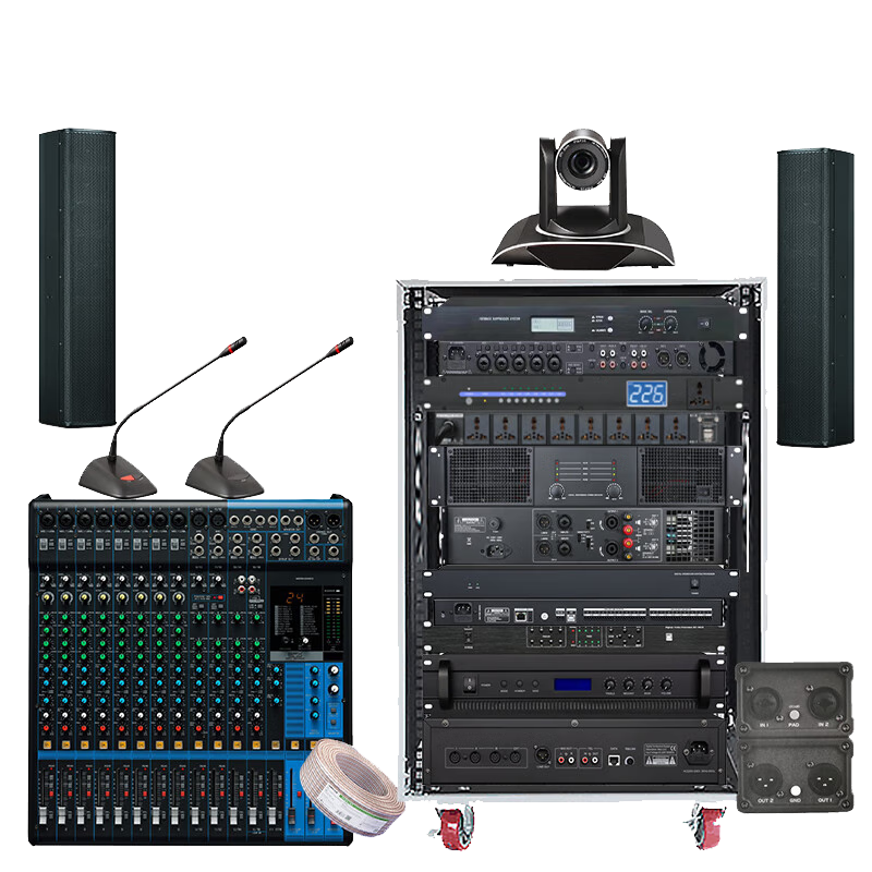 润普RP-JDYP1028F 会议音响系统解决方案(麦克风+音响+调音台+音频处理器+数字移频器+时序电源)