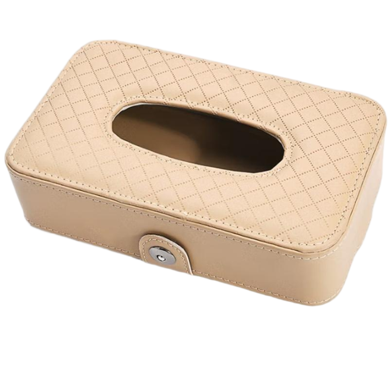 禾润泽车载纸巾盒汽车用品抽纸盒天窗遮阳板纸巾盒创意挂式车用纸巾盒 米色