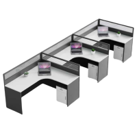 铭思达屏风工位F型三人位含柜套