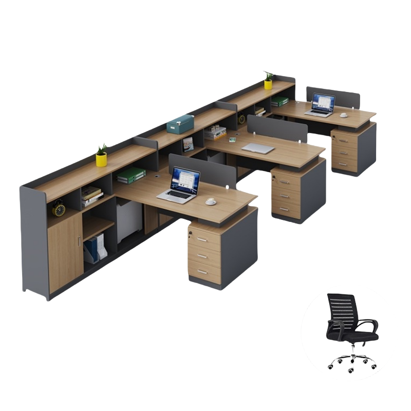 铭思达屏风工位三人含柜椅套