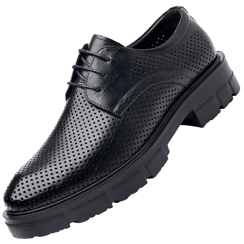 迪罗尼卡男士内增高皮鞋10cm好皮厚底商务正装增高鞋8cm结婚新郎休闲男鞋