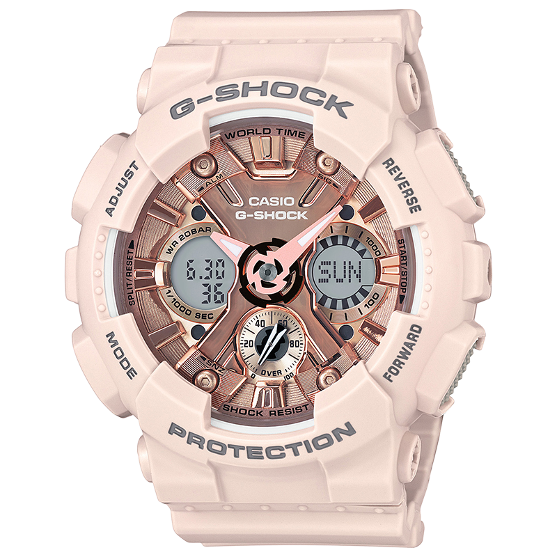 Casio旗舰店 卡西欧手表女G-SHOCK网红潮流星空独角兽防水运动学生电子女士石英表 非机械女表 GMA-S120