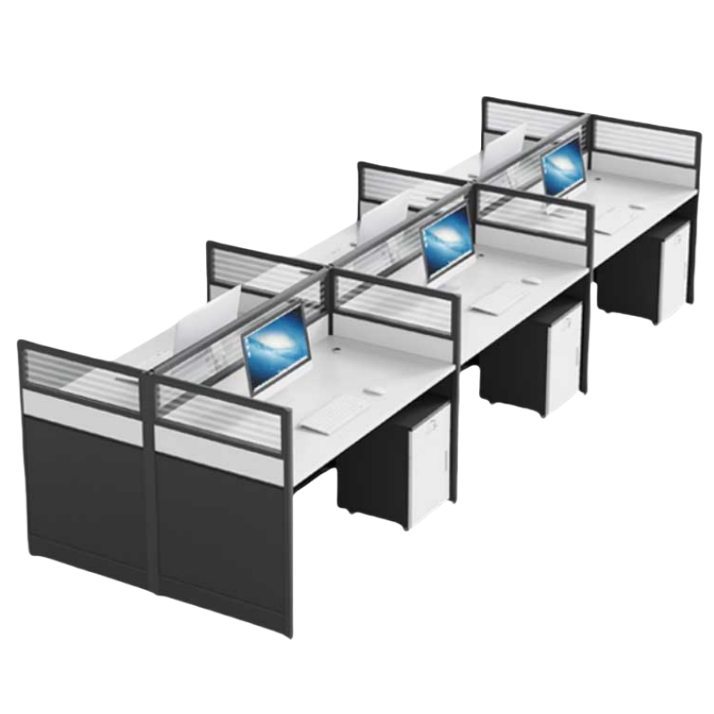 铭思达屏风工位对坐六人位含柜套