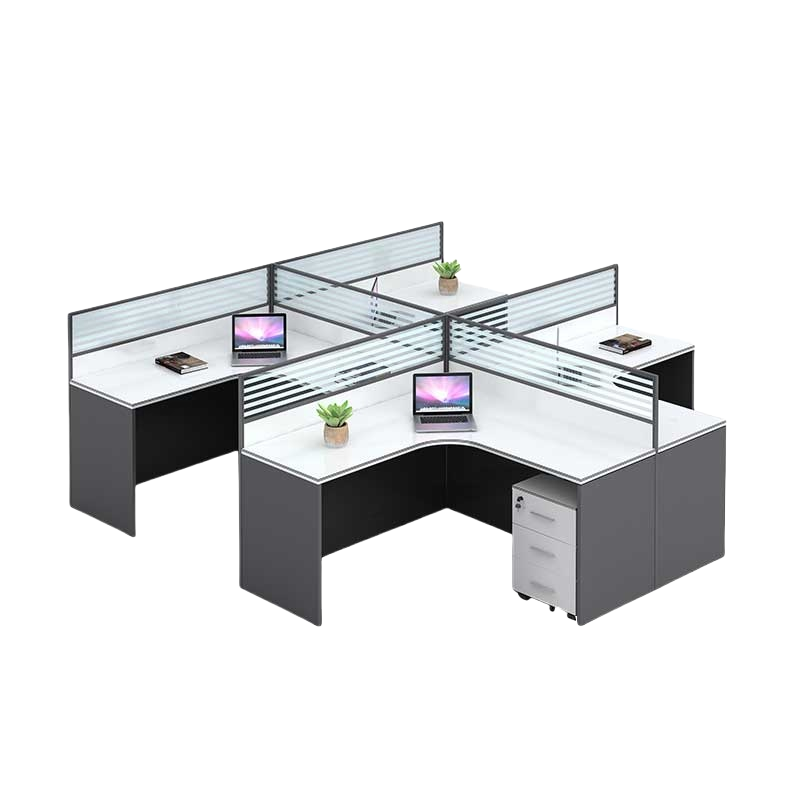 铭思达屏风工位干字型四人位-含柜套