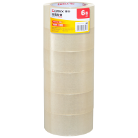 齐心 JP4510-6 封箱胶带45mm*100y*45um(6卷/筒) 透明 1筒装