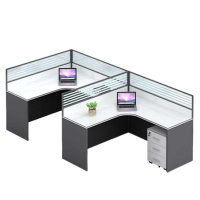 铭思达屏风工位F型双人位-含柜套
