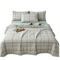 铭思沃三件套1.2米床 绿格 套