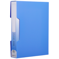 齐心 NF80AK-1 办公必备 大容量资料册 A4 80袋 配外壳 蓝 单个装