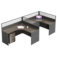 铭思达屏风工位F型双人位(含柜)套