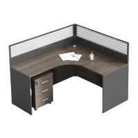 铭思达屏风工位L型单人位(含柜)套