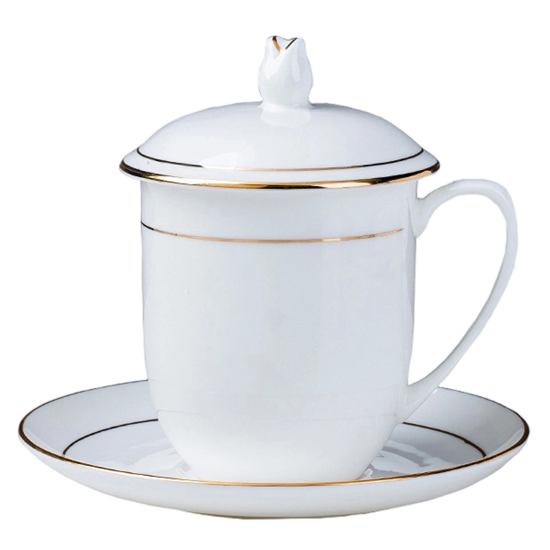 梵澜狸带杯碟陶瓷茶杯T86 个