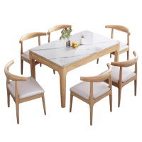 伟樽岩板餐桌130*80*75cm+椅子*6套