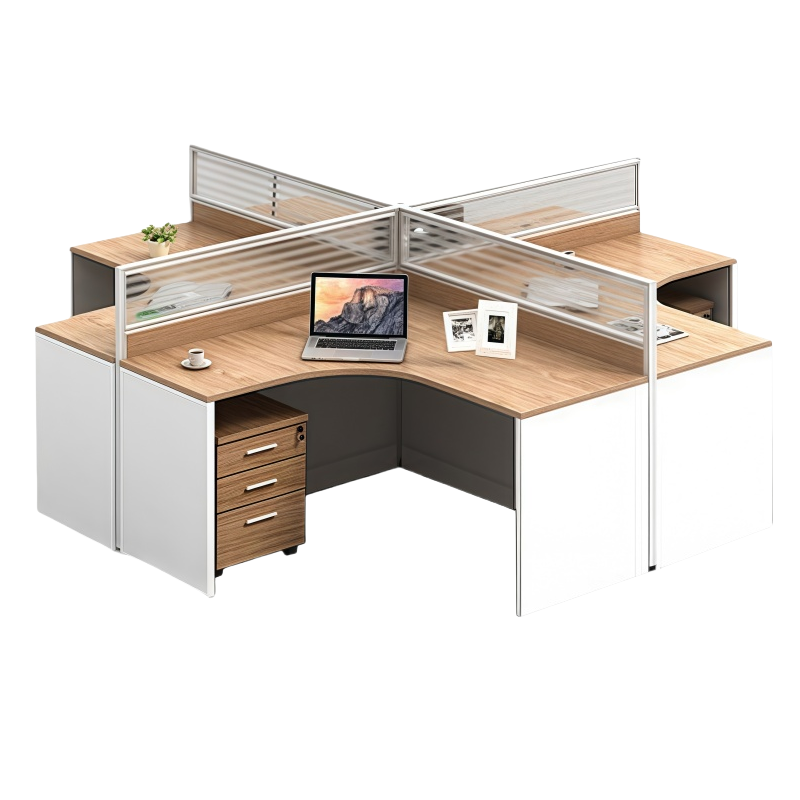 豫龙都屏风办公桌四人套