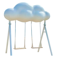 有优贝贝儿童户外游乐设备网红云朵秋千仿真云朵座椅景区海边双人云朵秋千