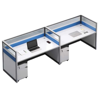 铭思达屏风工位双人位带柜套