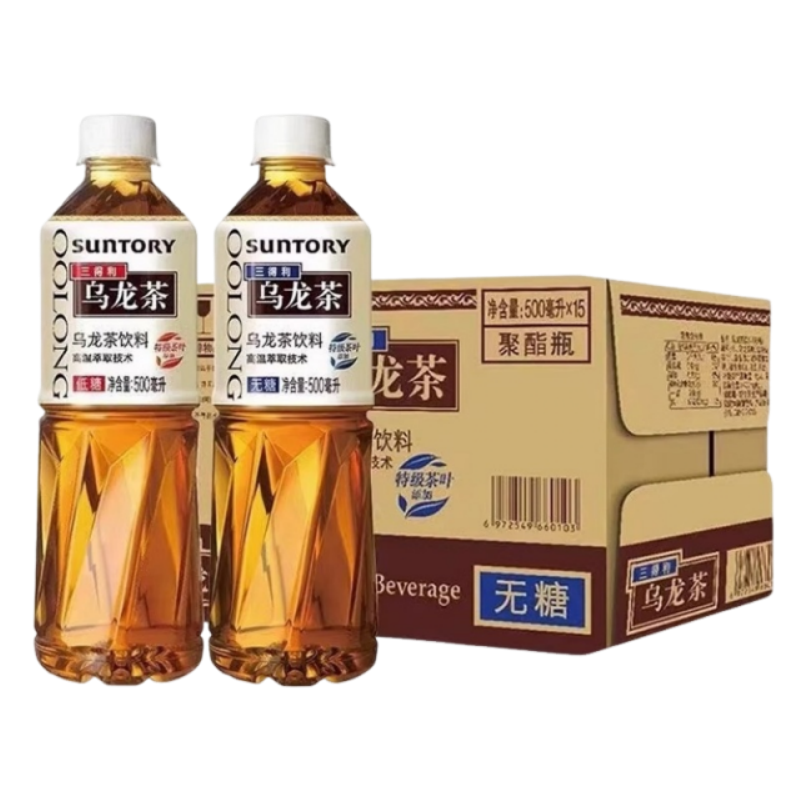 三得利无糖乌龙茶桂花乌龙茉莉乌龙组合装900ml*12大瓶装0脂肪特级茶叶健康茶饮料
