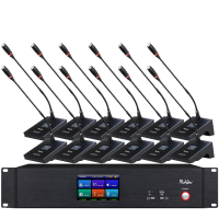 润普国产化数字无线手拉手套装专业无线手拉手长杆软管桌面会议话筒无线一拖十二RP-WX8200E-12