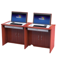 豫龙都翻转电脑桌双人位台