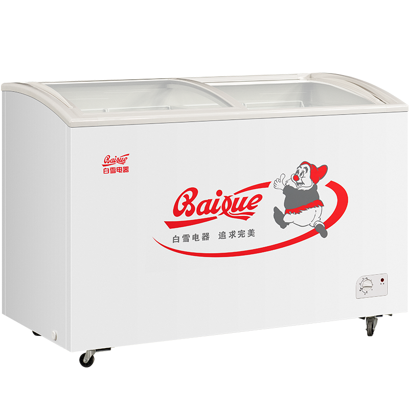 白雪(Baixue)366升冷柜超大容量弧面玻璃门展示柜冰激凌柜 冷冻冷藏转换柜单温冰柜SD/C-366F(H)