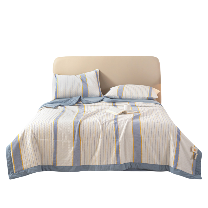 铭思沃夏被四件套200*230cm床 蓝条纹 套