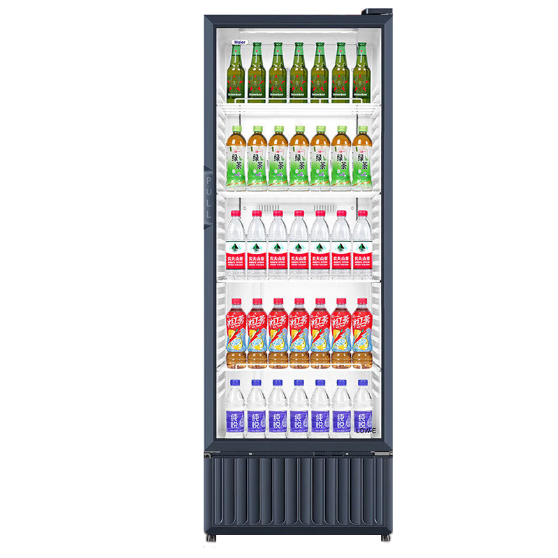 海尔展示柜412升风冷无霜一级能效商用立式陈列柜超市便利店饮料冷藏柜玻璃门冰箱透明保鲜柜SC-412S