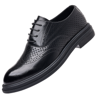 迪罗尼卡内增高皮鞋男款新款商务正装英伦风软皮软底休闲男士结婚新郎皮鞋