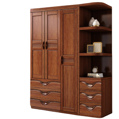 铭思达实木衣柜三门+边柜套