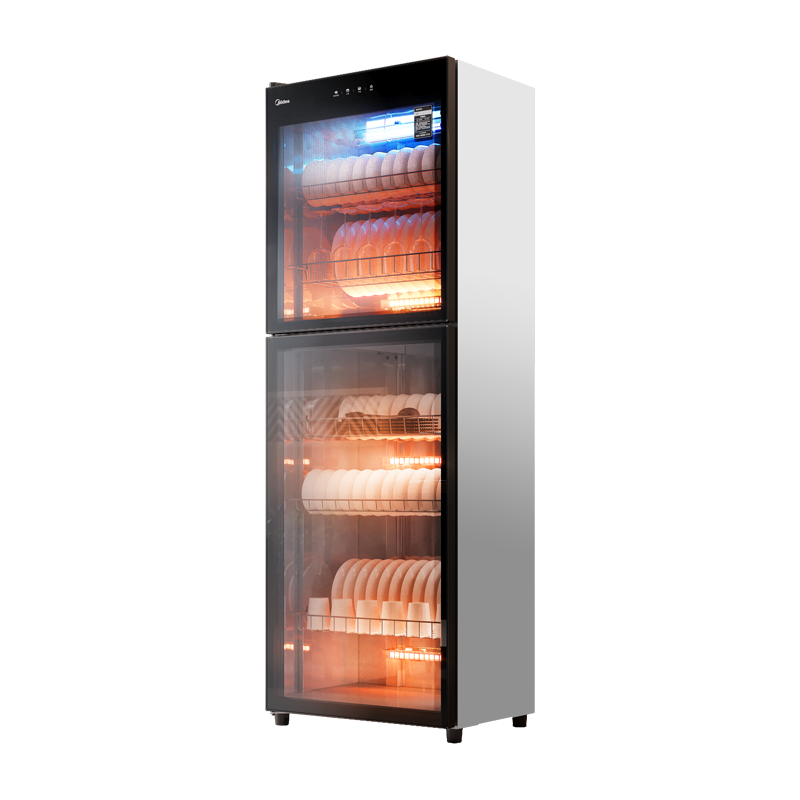 美的(Midea)消毒柜立式 消毒碗柜商用家用 紫外线中温消毒 300R03 5层消烘存 上下室独控 168小时灭菌保管