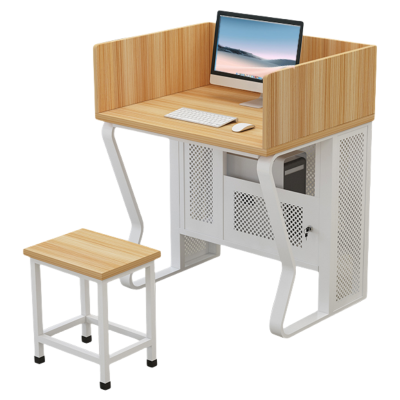 伟樽多媒体课桌带屏风一桌一凳80*60*75cm套