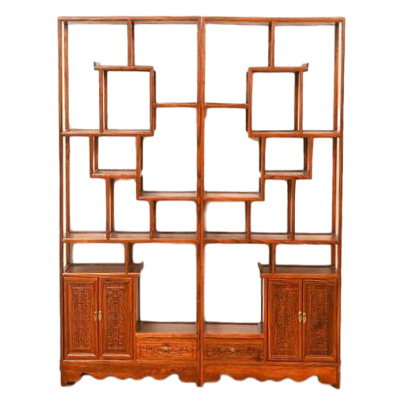 逐鹿中原原木中式实木博古架客厅装饰卯榫置物架玄关隔断TY-312博古架原木置物架多宝阁