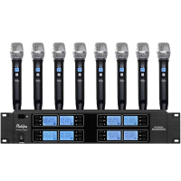 润普专业会议话筒 红外线对频 无线一拖八手持式麦克风 RP-WUHF698S