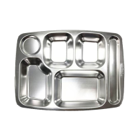 珑伽辛 不锈钢快餐盘 304大六格/个